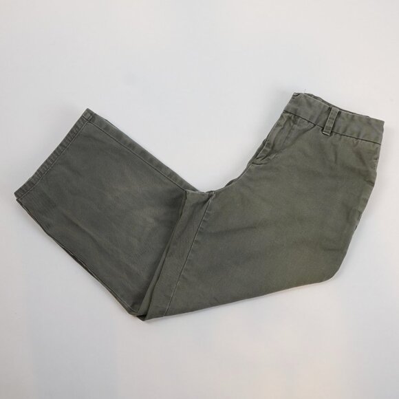 Gap Wide Leg Cropped Capri Olive Chino Pants - Size 4 - Picture 1 of 7